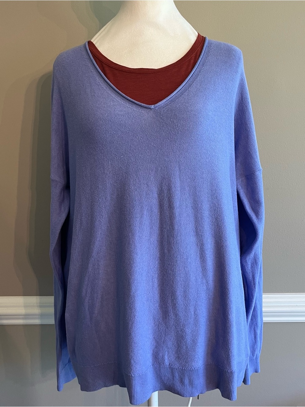 J. Jill Soft Periwinkle V-Neck Sweater